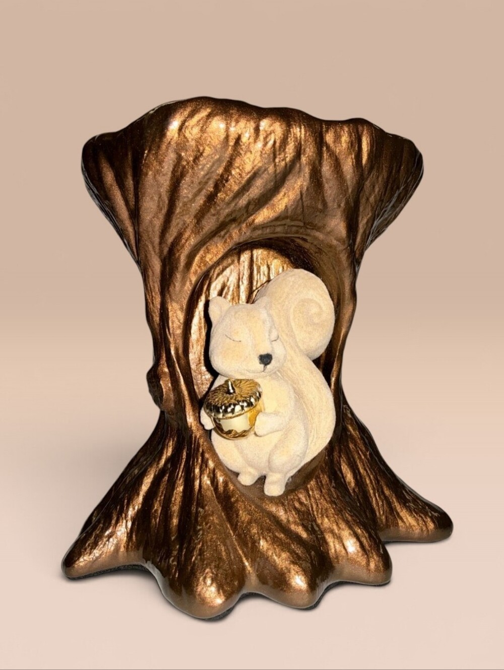 New Bath & Body Works Squirrel In Tree Candle Holder 3 Wick Fall Candle Holder